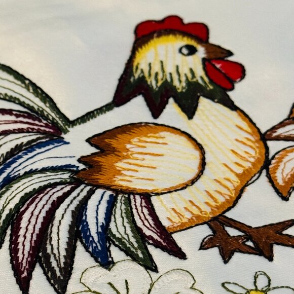 Embroidery Table Runner Farmhouse Country Chicken 54 x 15 in - Picture 6 of 7